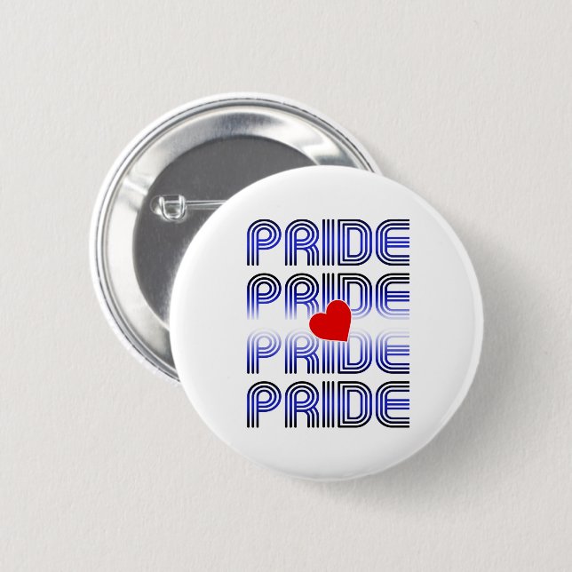 Leather Heart Retro Pattern 2 Inch Round Button (Front & Back)