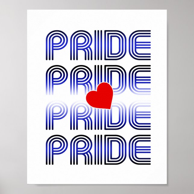 Leather Heart Retro Pattern Poster (Front)