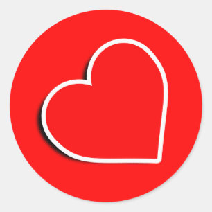 LEATHER HEART SYMBOL 3D CLASSIC ROUND STICKER