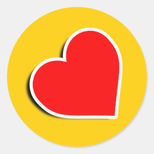 LEATHER HEART SYMBOL 3D CLASSIC ROUND STICKER