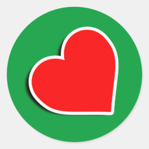 LEATHER HEART SYMBOL 3D CLASSIC ROUND STICKER