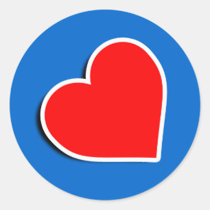 LEATHER HEART SYMBOL 3D CLASSIC ROUND STICKER