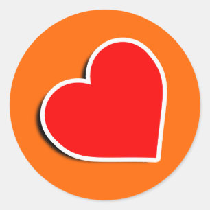 LEATHER HEART SYMBOL 3D CLASSIC ROUND STICKER