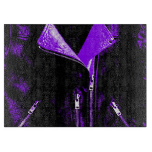 Leather Jacket Purple cutting board