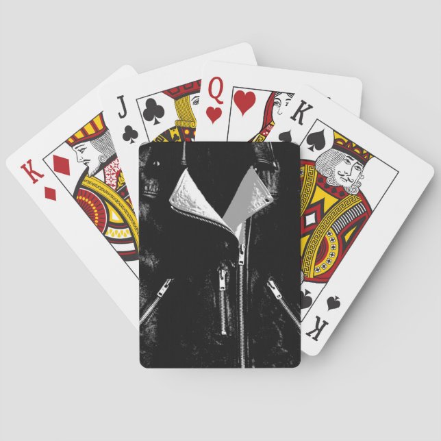 Leather Jacket White playing cards (Back)