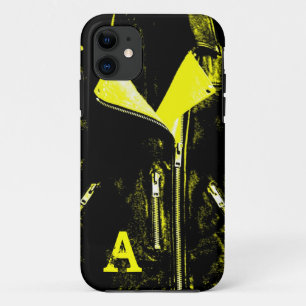 Leather Jacket Yellow monogram iPhone 5 case