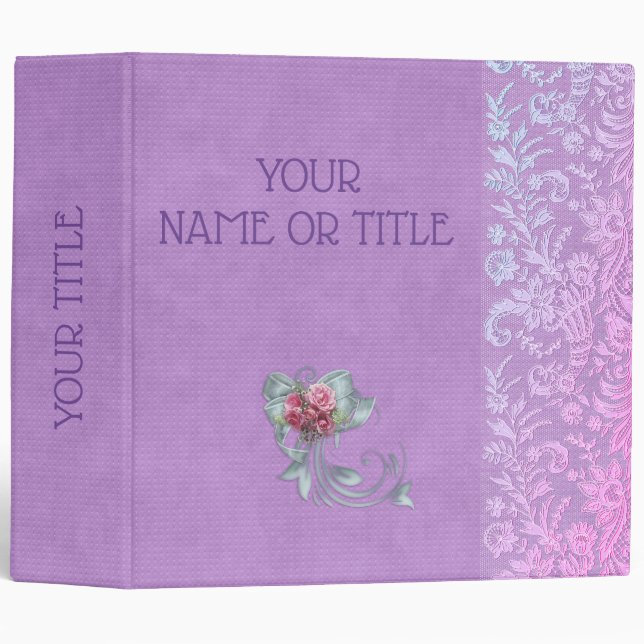 Leather Lace Elegant Weddings Binder (Front/Spine)