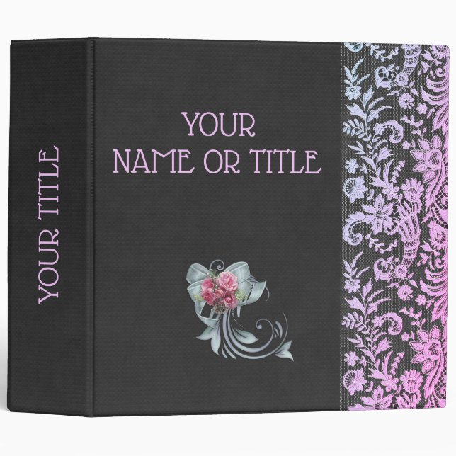 Leather Lace Elegant Weddings Binder (Front/Spine)