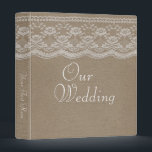 Leather & Lace Wedding Photo Album Binder<br><div class="desc">Beautiful shabby chic wedding photo album design with faux beige leather background and decorative lace accent across the top. Wonderful shabby chic design with a combination of masculine and feminine. Please know that the design does not include real leather or lace, just photo representations. The colour of the leather and...</div>