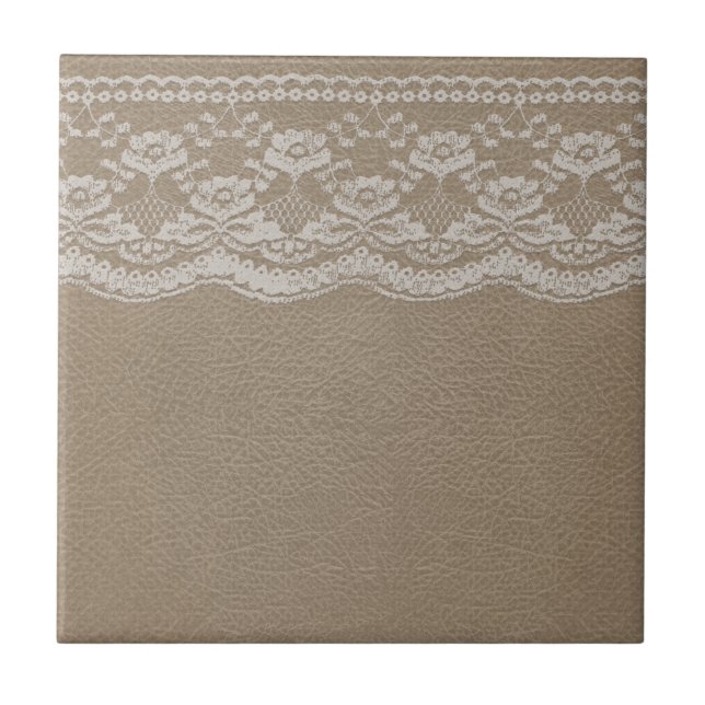 Leather & Lace Wedding Tile (Front)