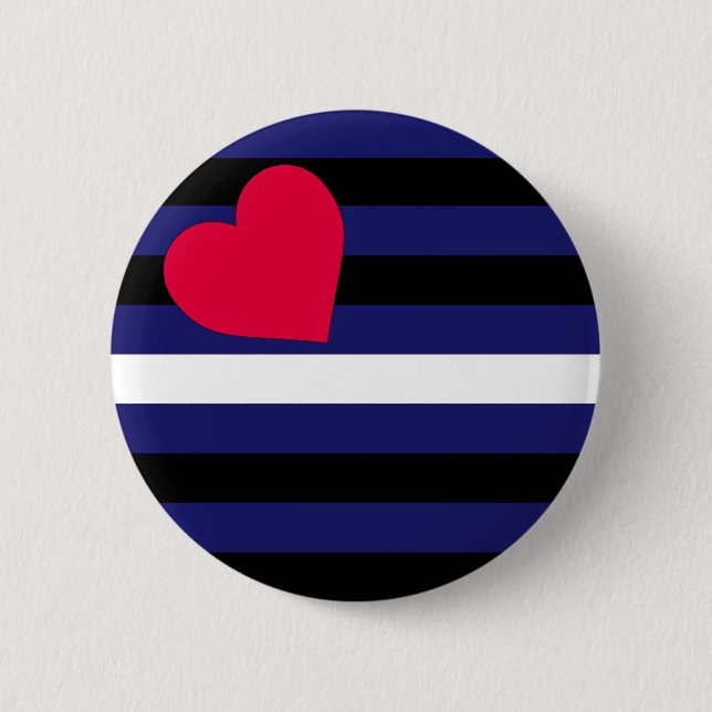 Leather Latex and BDSM Pride Flag 2 Inch Round Button (Front)