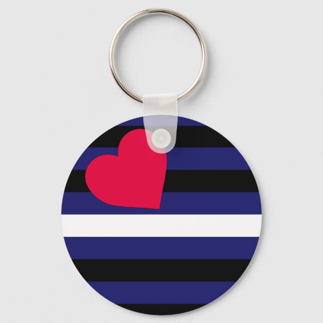Leather Latex and BDSM Pride Flag Keychain (Front)
