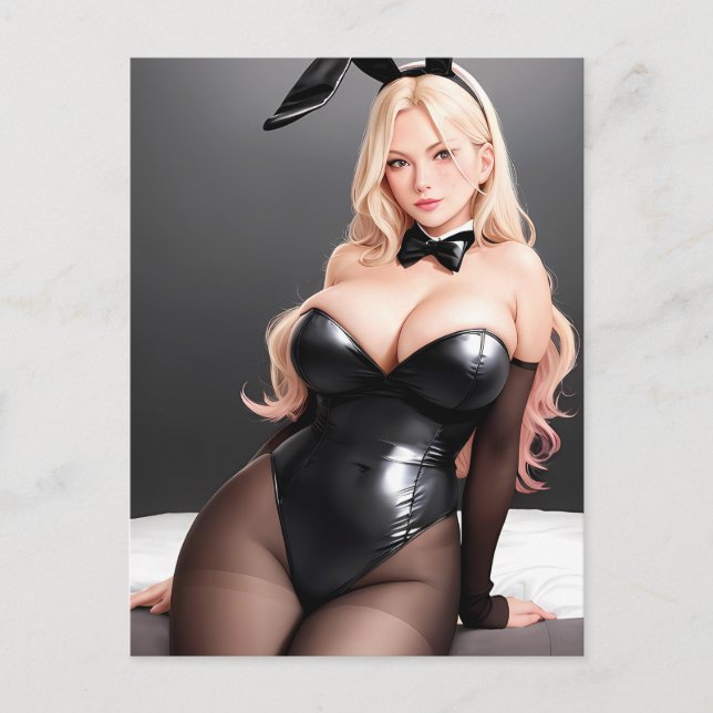 Leather Lingerie Blonde Postcard (Front)