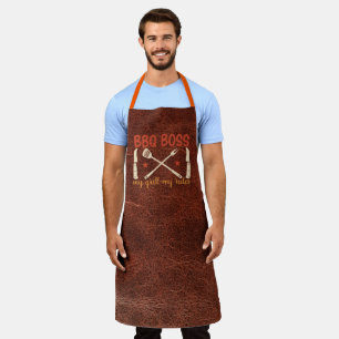 Leather-Look BBQ Boss My RulesAll-Over Print Apron