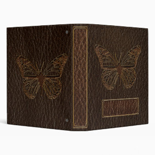 Leather-Look Butterfly Dark Binder