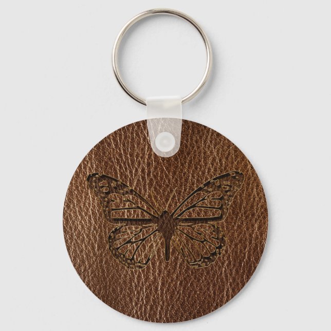 Leather-Look Butterfly Keychain (Front)