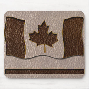 Leather-Look Canada Flag Soft Mouse Pad