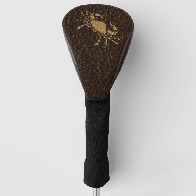 Leather-Look Cancer Golf Head Cover (Front)