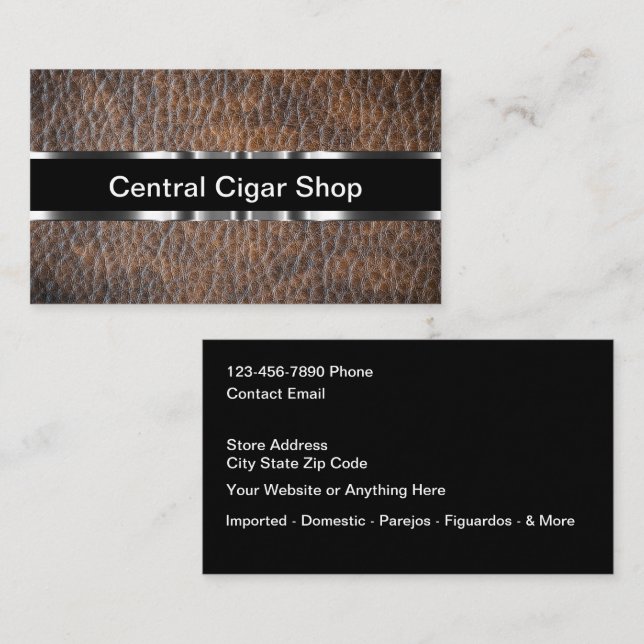 Leather Look Classy Cigar Shop  Appointment Card (Front/Back)