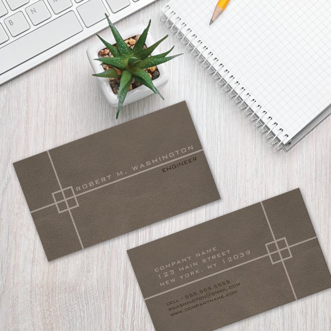 Leather Look Crosshairs Engineer Business Card (Creator Uploaded)