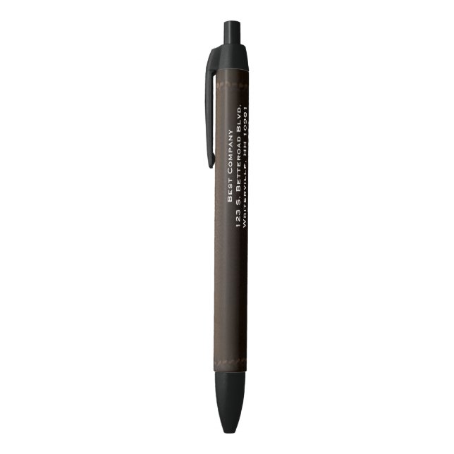 Leather look customized black ink pen (Top (Vertical))