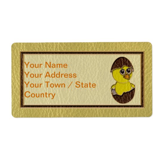 Leather-Look Easter Chicken Shipping Label
