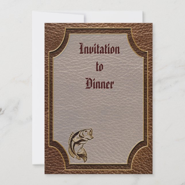 Leather-Look Fish Invitation (Front)