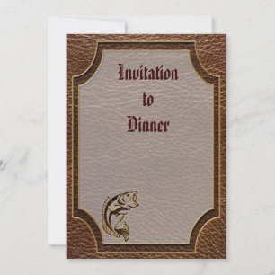 Leather-Look Fish Invitation