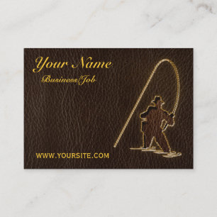 Leather-Look Fisherman Dark Business Card