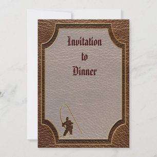 Leather-Look Fisherman Invitation