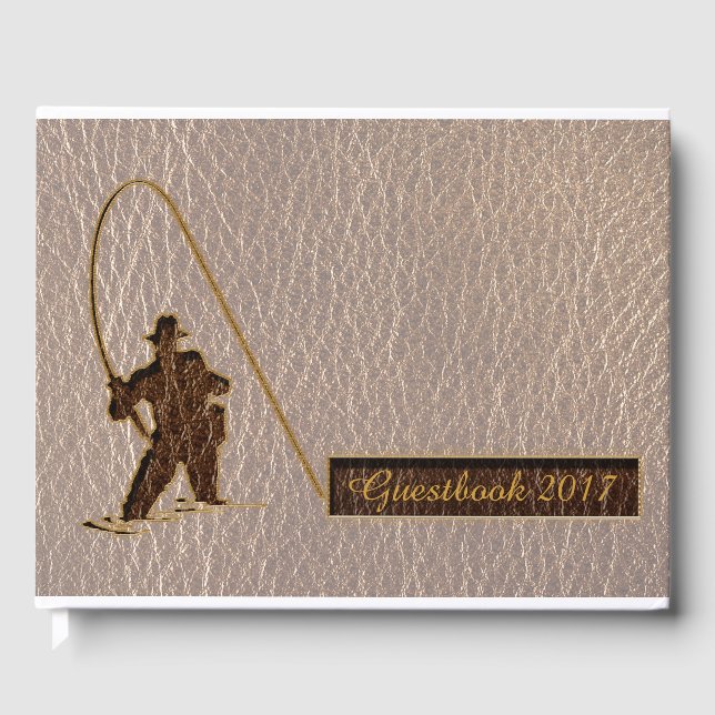 Leather-Look Fisherman Soft Guest Book (Front)