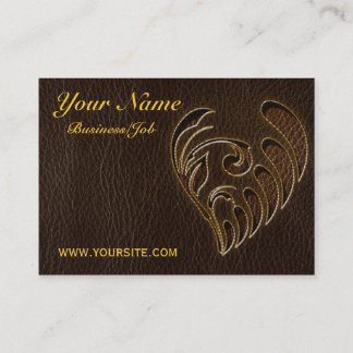 Leather-Look Flower Dark Business Card