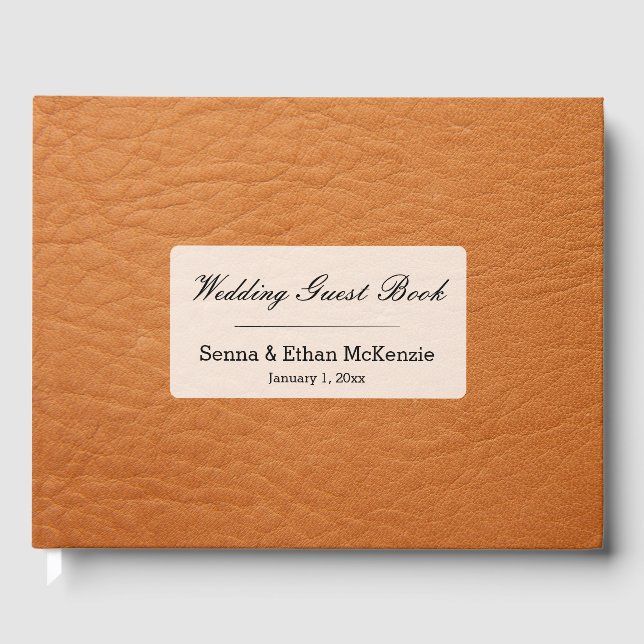 Leather look guest book (Front)