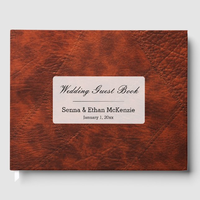 Leather look guest book (Front)