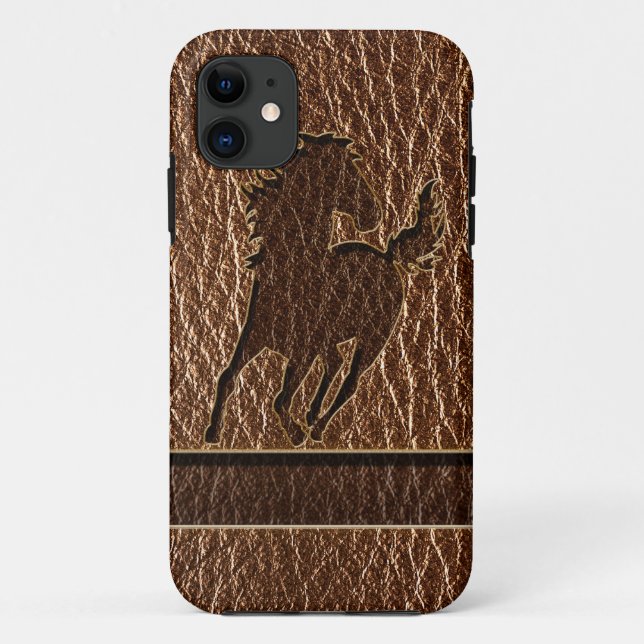 Leather-Look Horse Case-Mate iPhone Case (Back)