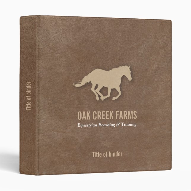 Leather Look Horse Imprint Binder (Front/Spine)