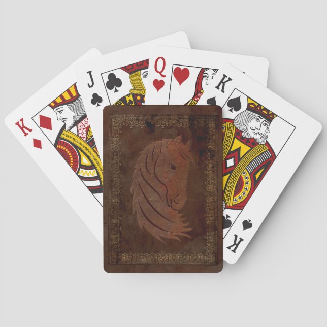Leather Look Horse Playing Cards (Back)