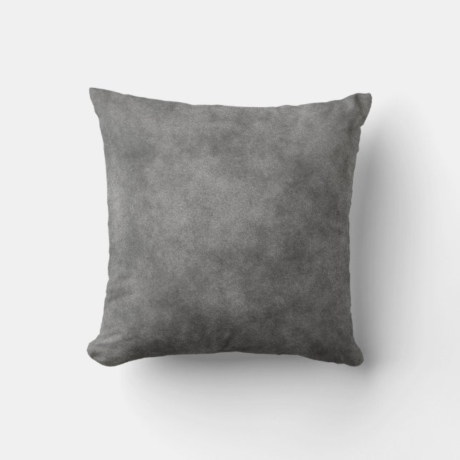 Leather Look In Slate Grey Throw Pillow (Front)
