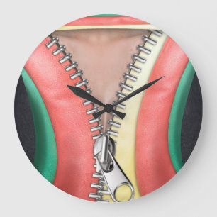 leather look large clock