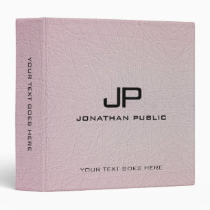 Leather Look Modern Elegant Monogram Template Binder