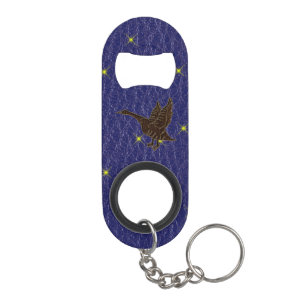 Leather-Look Native American Zodiac Goose Keychain Bottle Opener