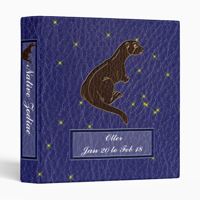 Leather-Look Native American Zodiac Otter Binder (Front/Spine)