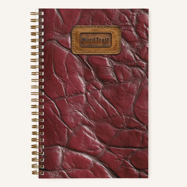 Leather-look Notebook - Garnet Red (Front)