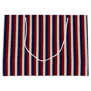 LEATHER LOOK PATRIOTIC STRIPES-GIFT BAG L