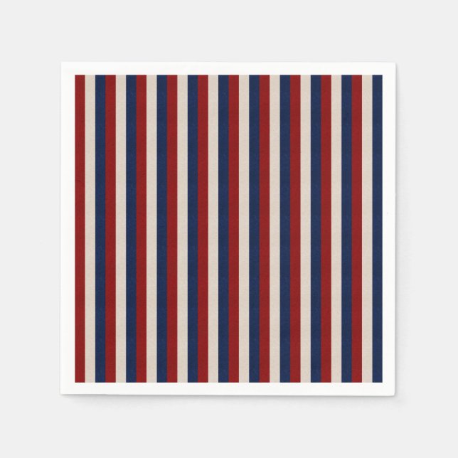LEATHER LOOK PATRIOTIC STRIPES-PAPER NAPKINS (Front)