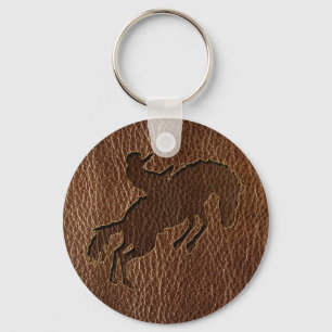 Leather-Look Rodeo Keychain