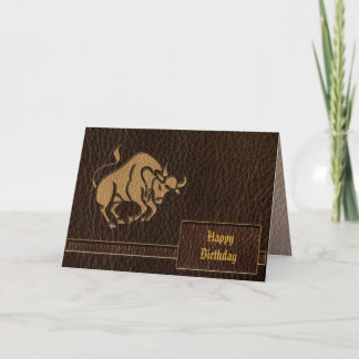 Leather-Look Taurus Card