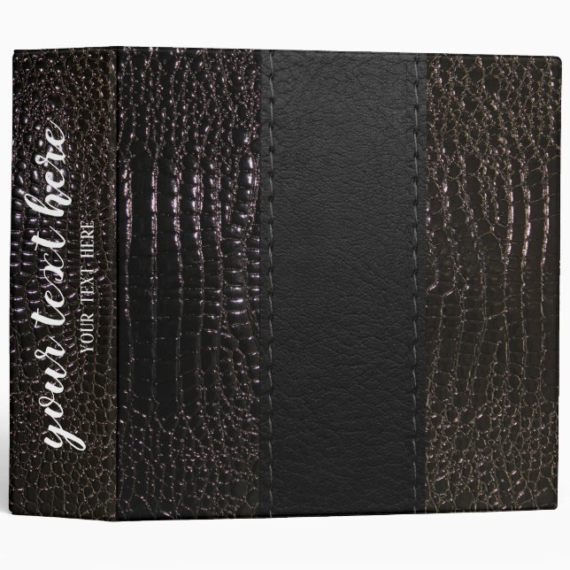 Leather look texture business 3 ring binder (Front/Spine)
