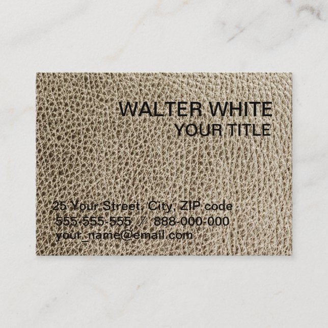 Leather-look texture business card (Front)