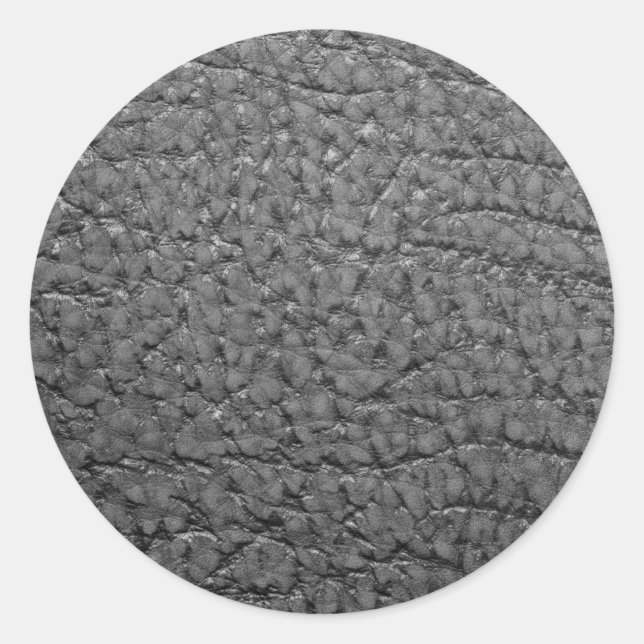 Leather-look texture classic round sticker (Front)